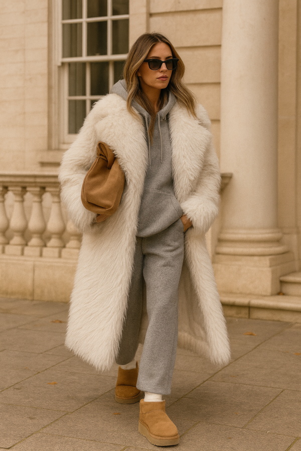 Manteau Blanc En Fausse Fourrure - Marque Fashion Nova - Taille S - Neuf (sans étiquettes)